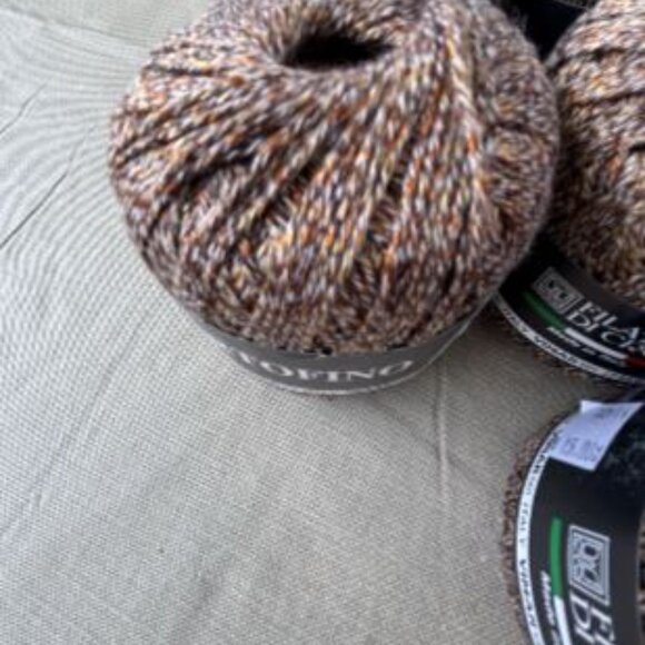 (5) Filatura Di Crosa Portofino Multi Brown/Gold Yarn NWT Cotton Viscose Italy - Picture 3 of 7